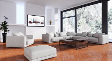 modern parlak iç mekan 3D resimleme