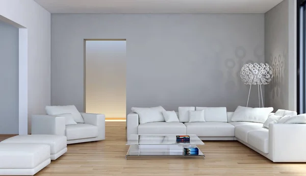 Ilustrasi render 3d interior terang modern — Stok Foto