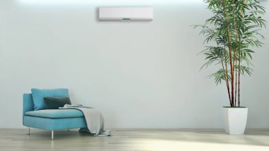 modern parlak iç mekan 3D resimleme