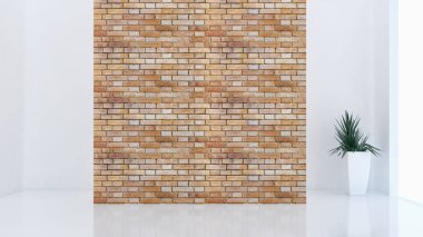 modern parlak iç mekan 3D resimleme