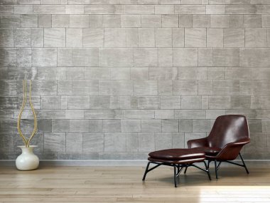 modern parlak iç mekan 3D resimleme