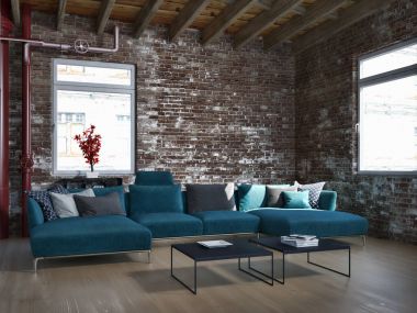 modern parlak iç mekan 3D resimleme