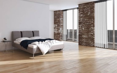 modern parlak iç mekan 3D resimleme