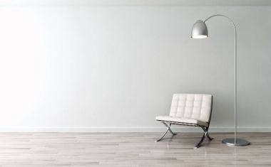 modern parlak iç mekan 3D resimleme