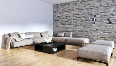 modern parlak iç mekan 3D resimleme