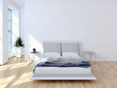 modern parlak iç mekan 3D resimleme