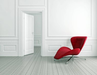 modern parlak iç mekan 3D resimleme