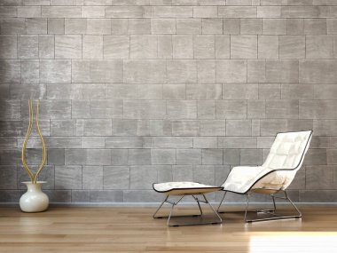 modern parlak iç mekan 3D resimleme