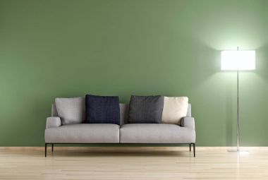 modern parlak iç mekan 3D resimleme