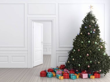 modern parlak iç mekan 3D resimleme