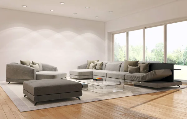 Modern helder interieur 3d rendering illustratie — Stockfoto