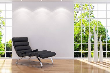 modern parlak iç mekan 3D resimleme