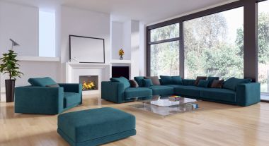 modern parlak iç mekan 3D resimleme