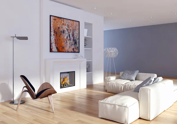 Moderno luminoso interni 3d rendering illustrazione — Foto Stock