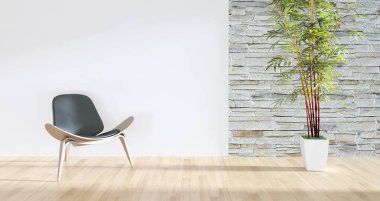 modern parlak iç mekan 3D resimleme