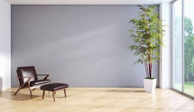 modern parlak iç mekan 3D resimleme