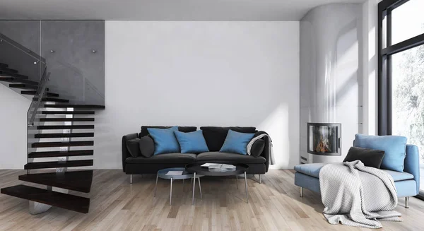 Modern helder interieur 3d rendering illustratie — Stockfoto