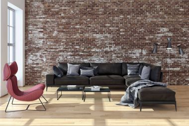 modern parlak iç mekan 3D resimleme