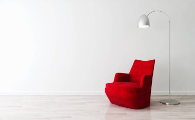 modern parlak iç mekan 3D resimleme