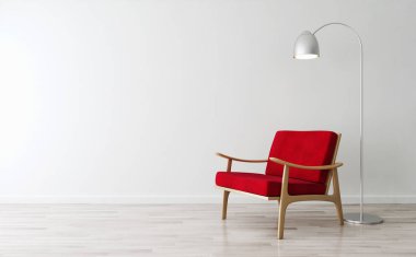 modern parlak iç mekan 3D resimleme