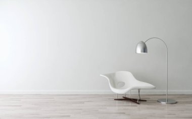 modern parlak iç mekan 3D resimleme