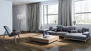 modern parlak iç mekan 3D resimleme