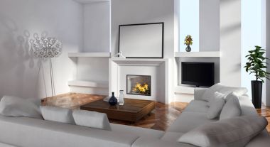 modern parlak iç mekan 3D resimleme