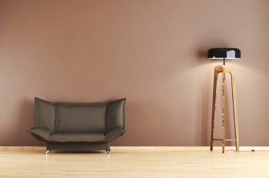 modern parlak iç mekan 3D resimleme