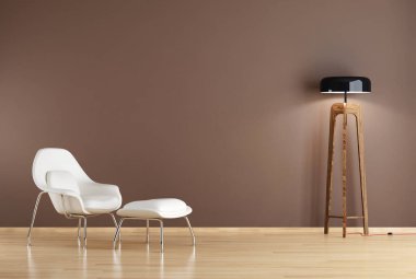 modern parlak iç mekan 3D resimleme