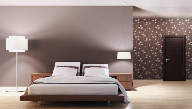 modern parlak iç mekan 3D resimleme