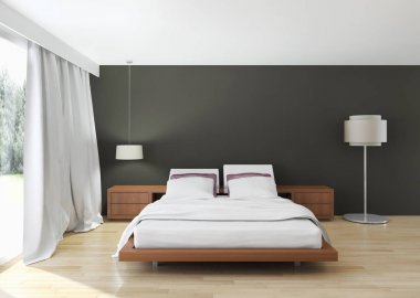 modern parlak iç mekan 3D resimleme