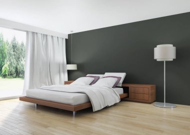 modern parlak iç mekan 3D resimleme