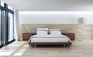 modern parlak iç mekan 3D resimleme