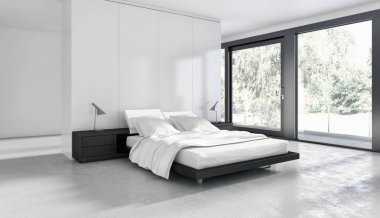 modern parlak iç mekan 3D resimleme