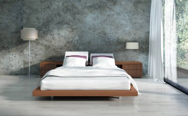 modern parlak iç mekan 3D resimleme