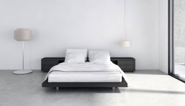 modern parlak iç mekan 3D resimleme