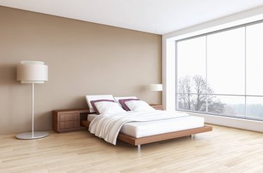 modern parlak iç mekan 3D resimleme