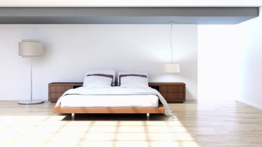 modern parlak iç mekan 3D resimleme