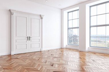 modern parlak iç mekan 3D resimleme