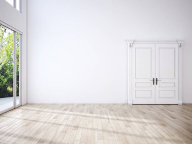 modern parlak iç mekan 3D resimleme