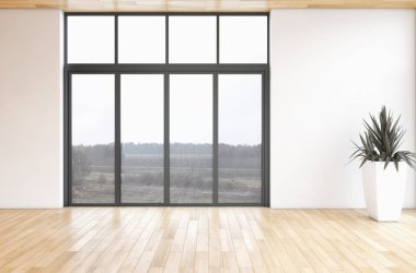 modern parlak iç mekan 3D resimleme