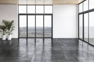 modern parlak iç mekan 3D resimleme