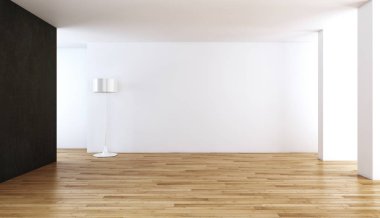 modern parlak iç mekan 3D resimleme