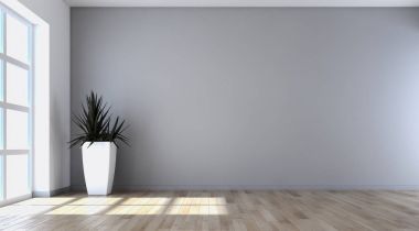 modern parlak iç mekan 3D resimleme