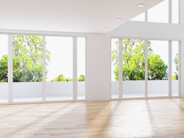 modern parlak iç mekan 3D resimleme