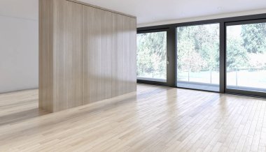 modern parlak iç mekan 3D resimleme