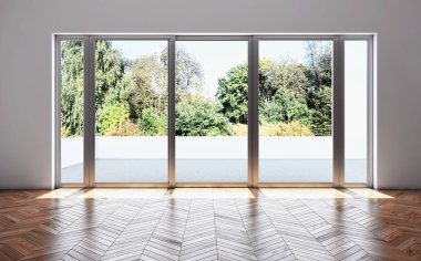 modern parlak iç mekan 3D resimleme