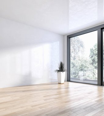 modern parlak iç mekan 3D resimleme