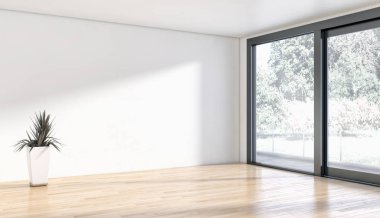 modern parlak iç mekan 3D resimleme