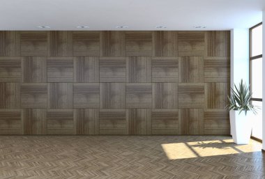 modern parlak iç mekan 3D resimleme